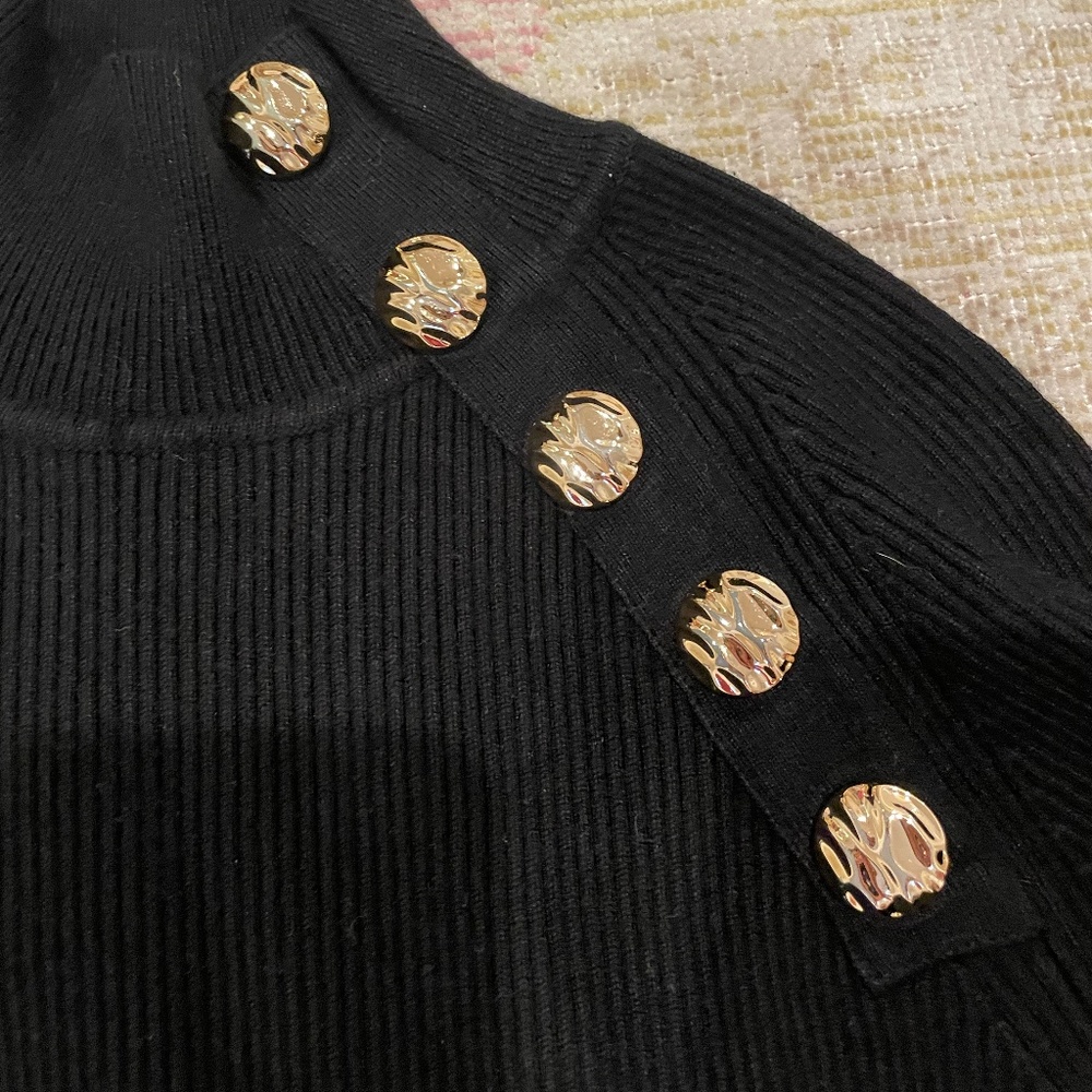 Zara Ribbed Black Sweater - Picture 3 of 6